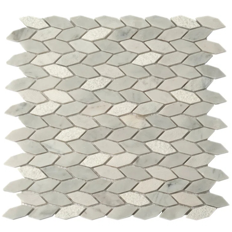 Apollo Tile 11.8 x 12 Wooden Marble Novelty Mosaic Tile