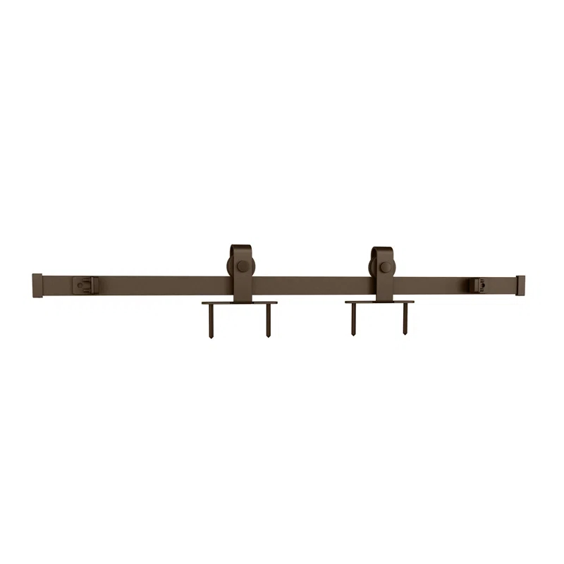 American Pro Decor Solid Steel Mini Sliding Rolling Barn Door Hardware Kit for Single Wood Doors
