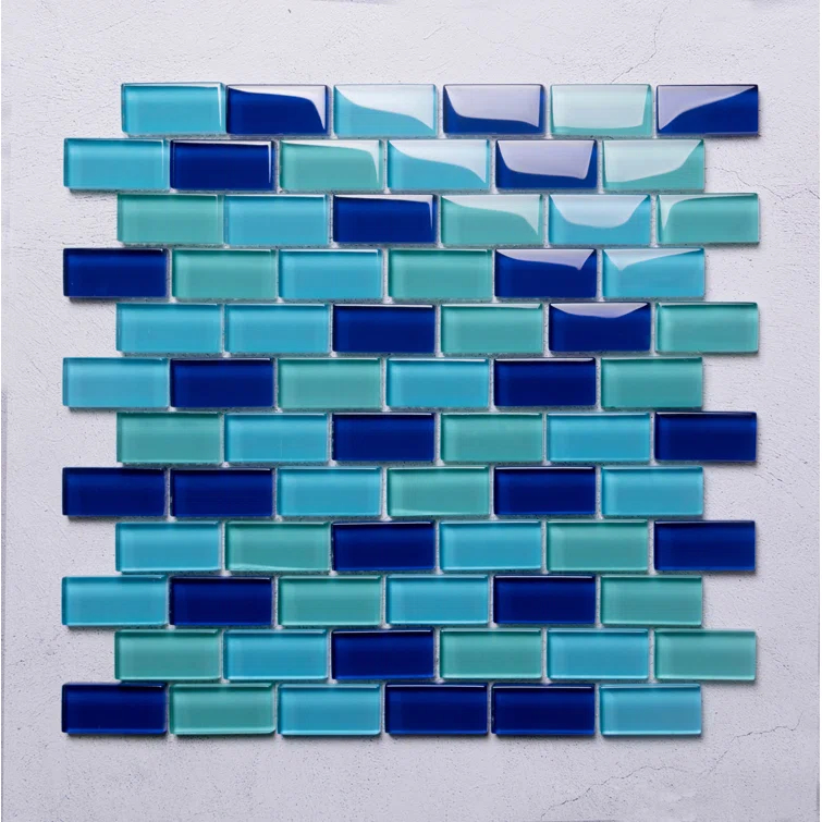 WS Tiles® Swimming Pool Series 1" x 2" Straight Edge Glass Mosaic Tile