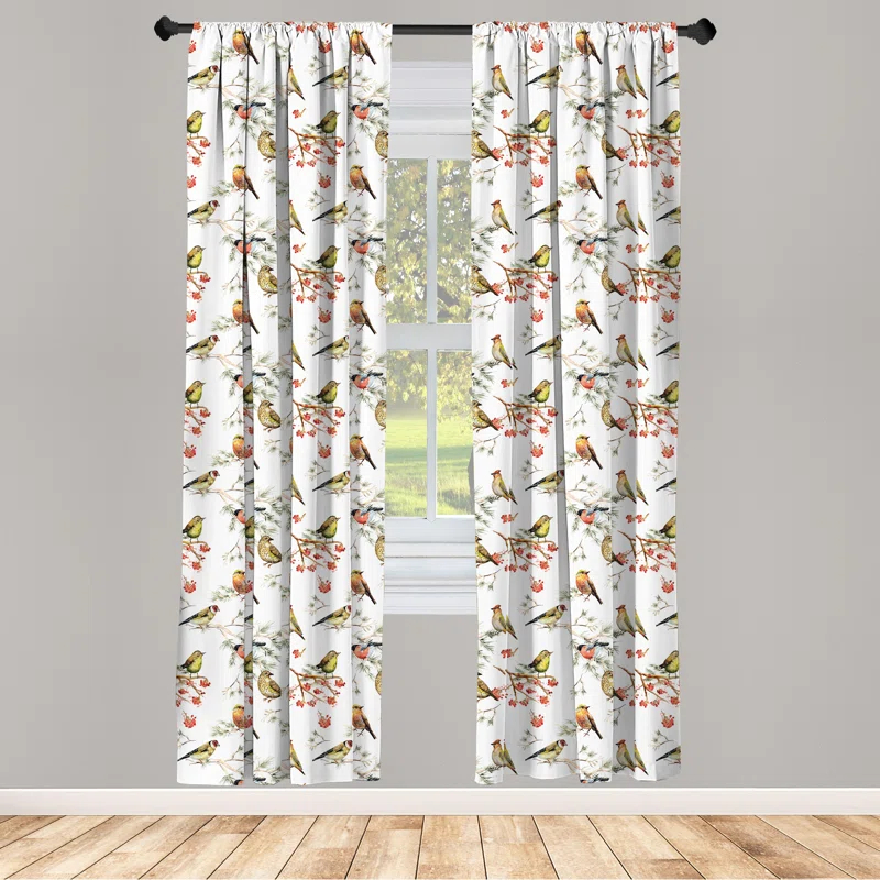 Ambesonne Animal Semi-Sheer Rod Pocket Curtain Panels | Wayfair
