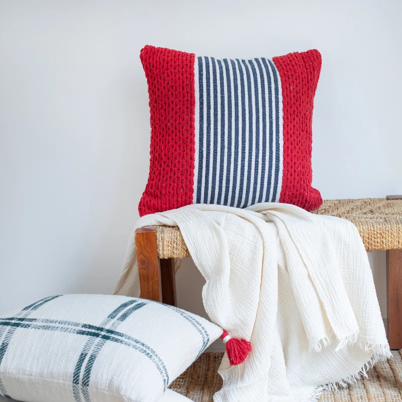 Evette Rios Throw Pillow Geometric Cotton Throw Pillow
