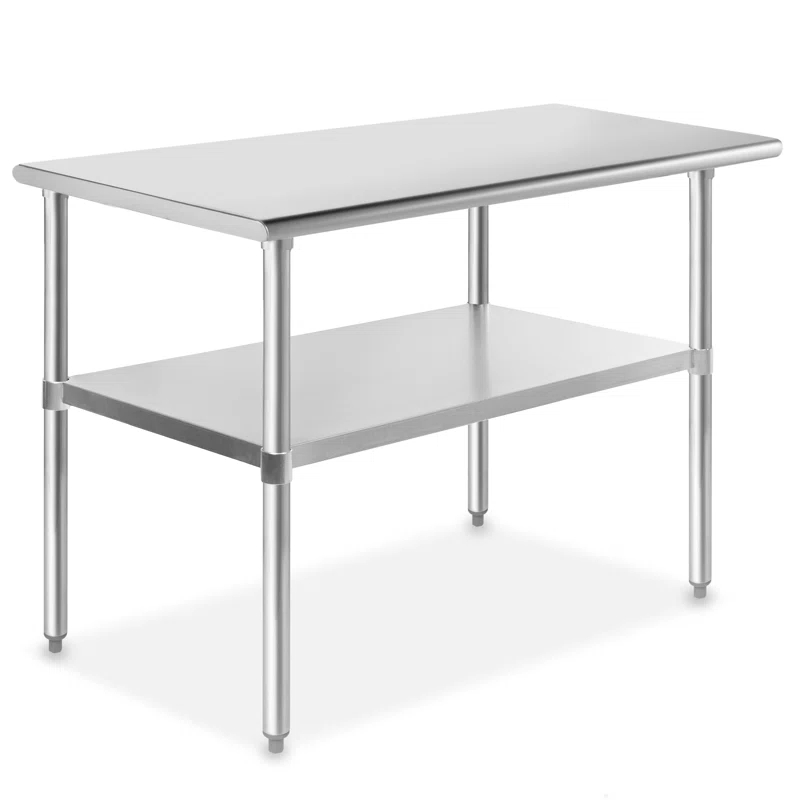 GRIDMANN 30" D x 34.5" H Stainless Steel Prep Station with Undershelf