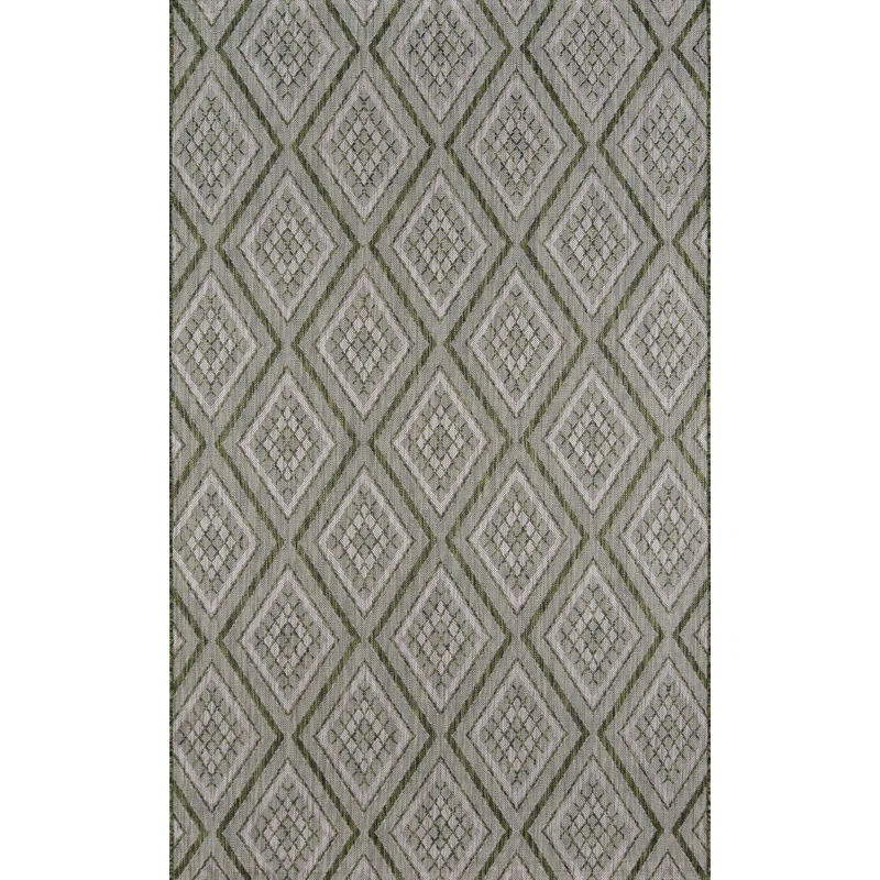 Madcap Cottage by Howard Elliott Collection Lake Palace Geometric Green/Gray Area Rug