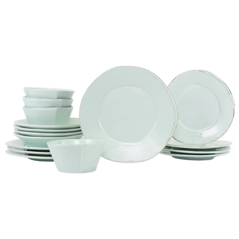 VIETRI Lastra 16 Piece Handmade Stoneware Dinnerware Set - Service for 4 (Set of 16)