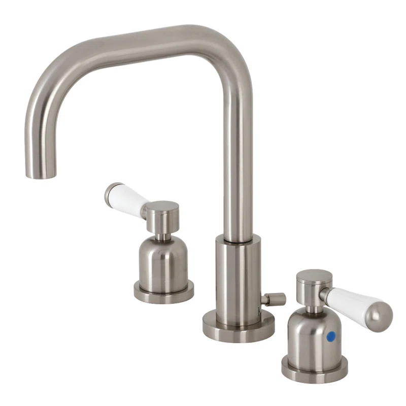 Kingston Brass FSC8938DPL Kingston Brass Two-Handle 3-Hole Deck Mount Widespread Bathroom Faucet with Brass Pop-Up Drain
