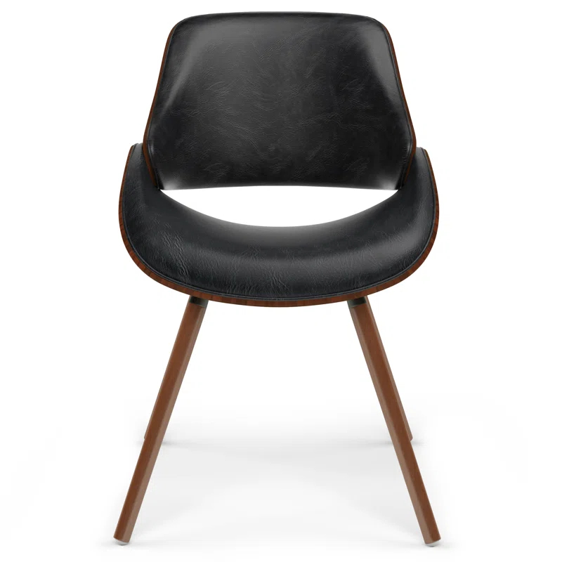 Simpli Home Malden Upholstered Dining Chair with Ergonomic Solid Wood Frame and Mid-Century Modern Style