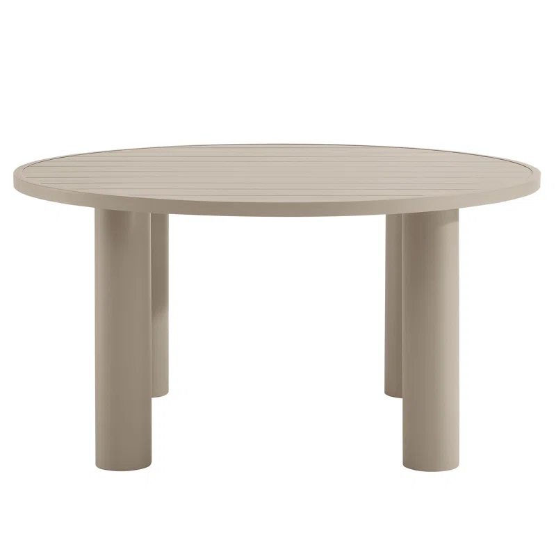 Modway Nautica Outdoor Patio 60" Round Aluminum Dining Table