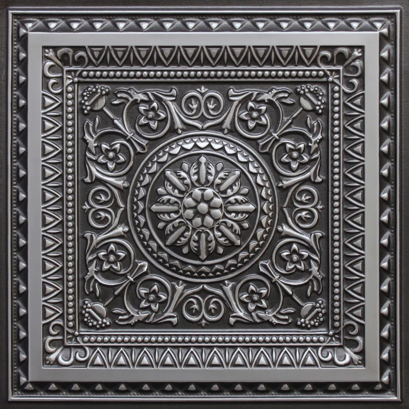Marseille 24'' W Textured PVC Drop-In Ceiling Tile In Antique Gold