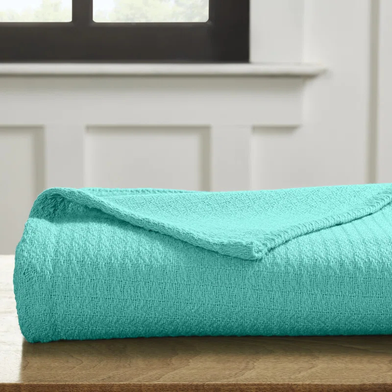 Superior Waffle Weave Honeycomb Knit Soft Textured All-Season Cotton Blanket