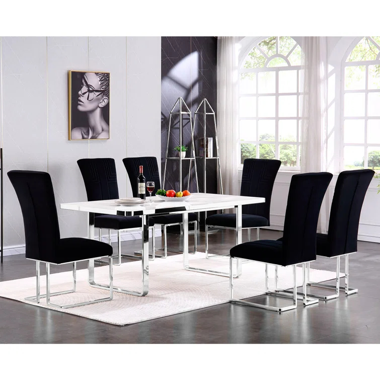 Orren Ellis Hasiba 19.3'' H Tufted Velvet Upholstered Parsons Chair (Set of 4)