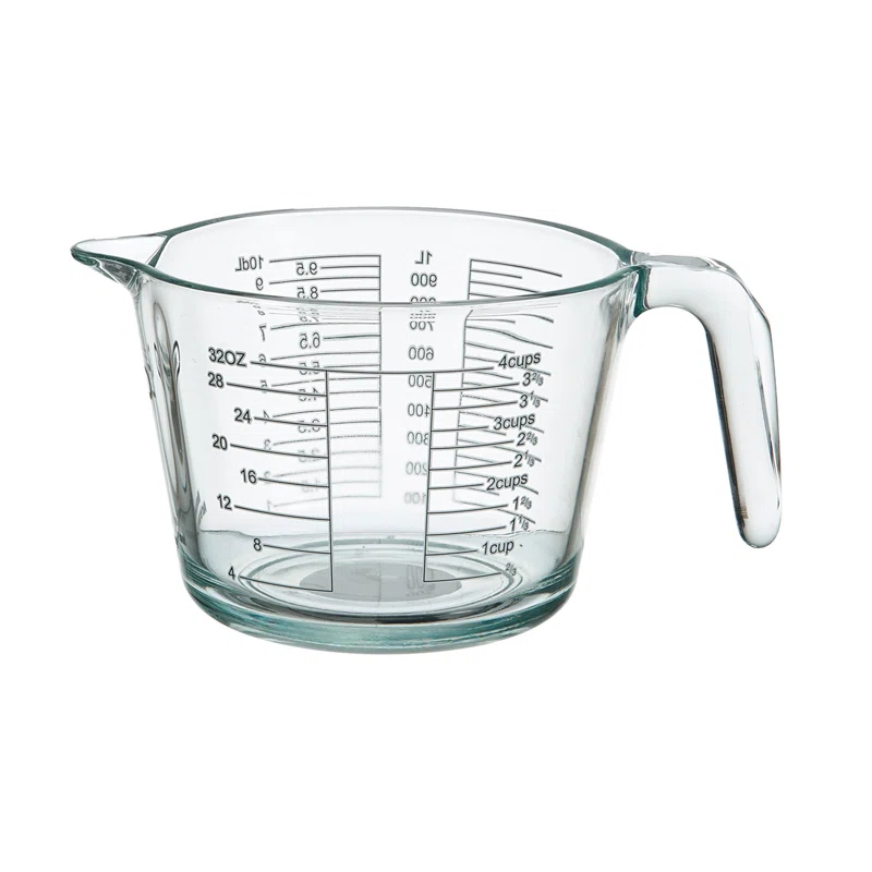 Farberware Farberware 4-Cup Borosilicate Glass Wet and Dry Measuring Cup with Oversized Measurements, Clear