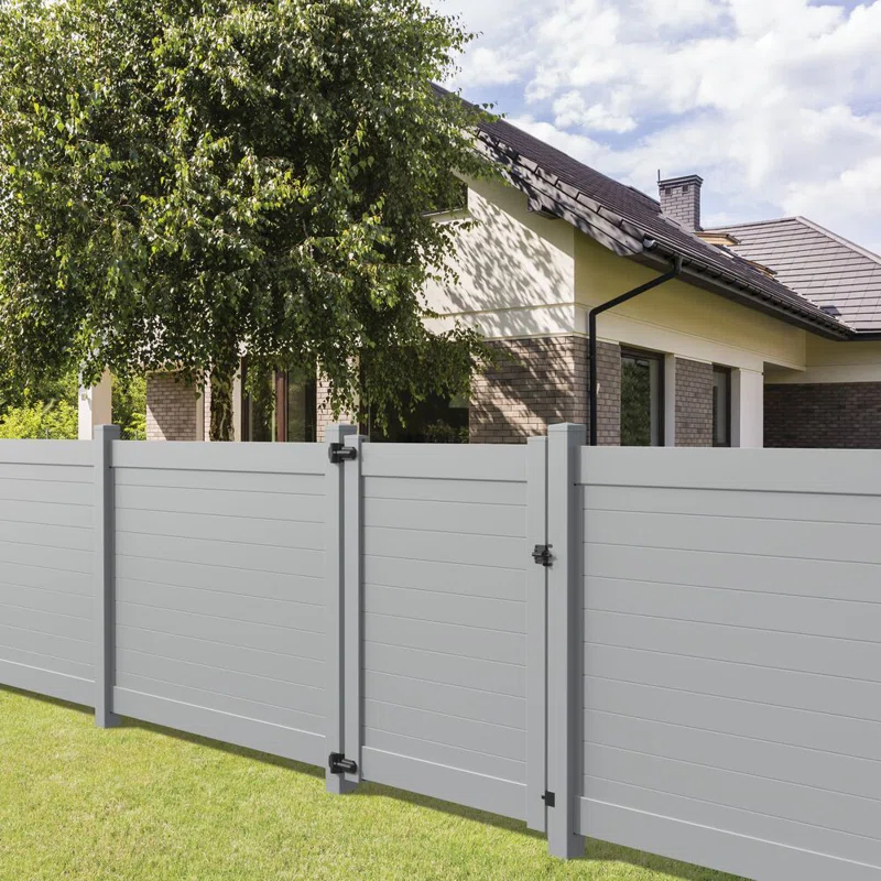 Barrette Outdoor Living Horizontal Fence Gray Vinyl Privacy Gate