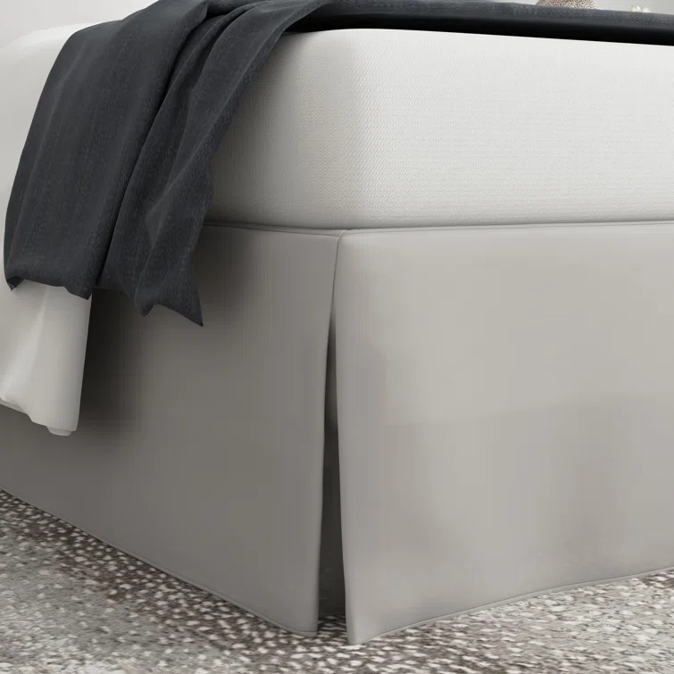 Fresh Ideas Bed Maker's No Lift Wrap Around Bedskirt, 14" Drop, Queen, Silver