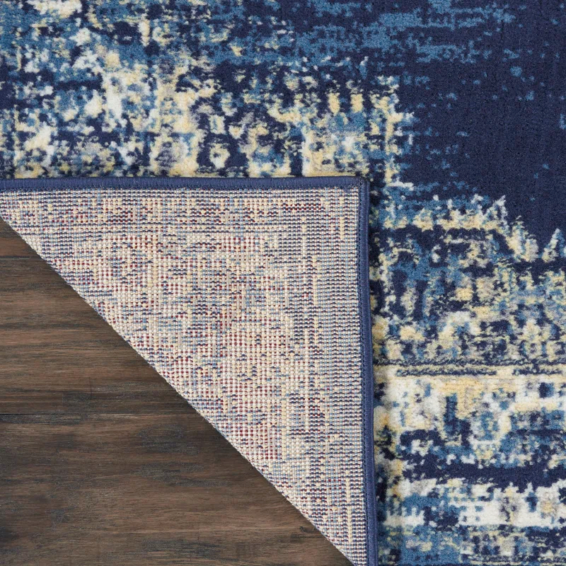 Charlton Home® Golter Grafix 5'3" X 7'3" Navy Blue Vintage Indoor Rug