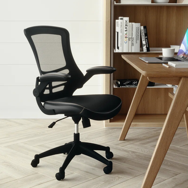 Flash Furniture Jayetta Mid-Back Mesh Swivel Ergonomic Office Chair with Flip-Up Arms