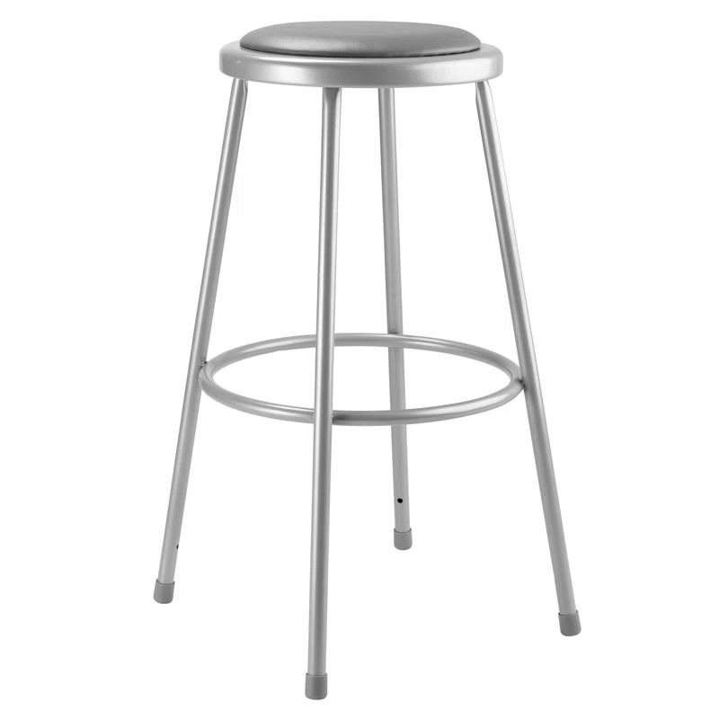 National Public Seating 6400 Series Heavy Duty Vinyl Padded Steel Lab Stool with Footing