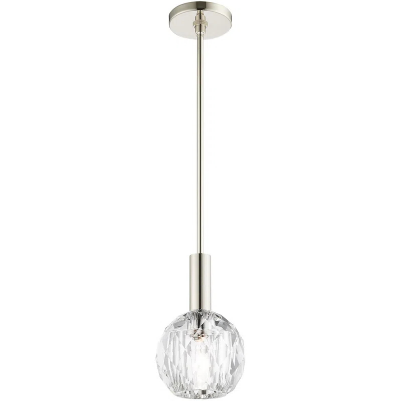 Lighting Lumens 1 - Light Single Globe Pendant with Crystal Accents | Wayfair
