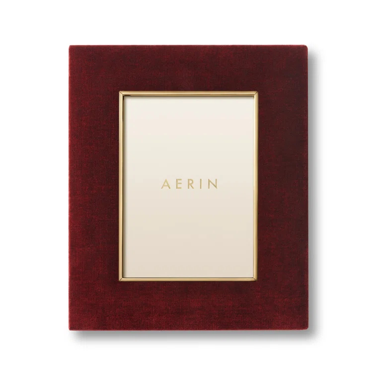 AERIN Valentina Matte Velvet Picture Frame in Cinnabar | Wayfair