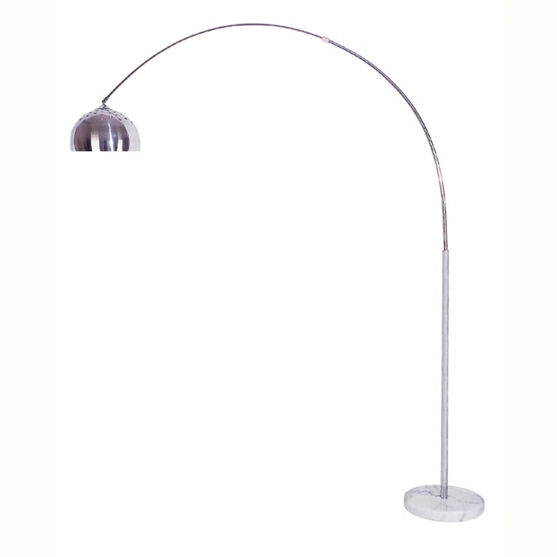 Orren Ellis Silver Metal Arched Floor Lamp