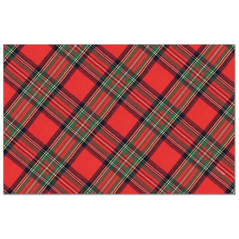 CounterArt Christmas Plaid 24-Sheet Premium Paper Placemats