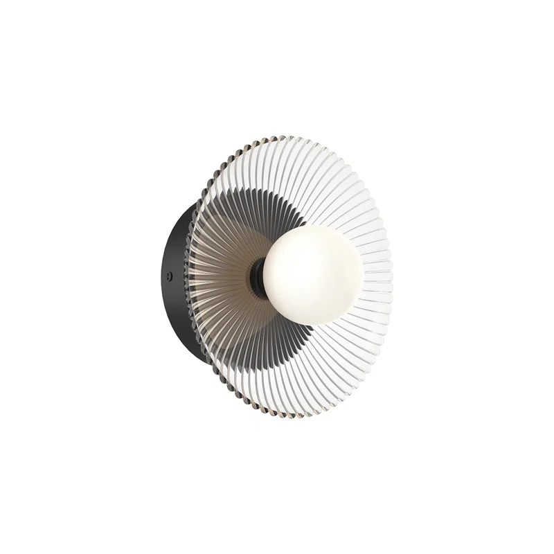 Hera Single Light Glass Dimmable LED Armed Sconce