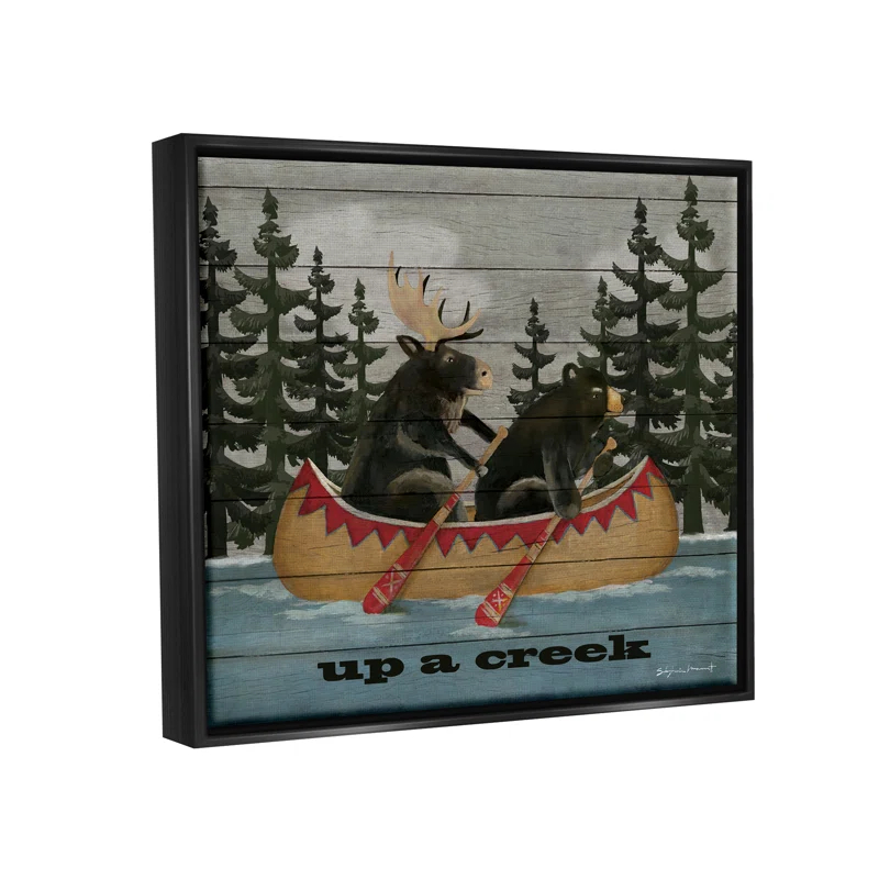 " Up A Creek Woodland Cabin Canoe " by Stephanie Workman Marrott