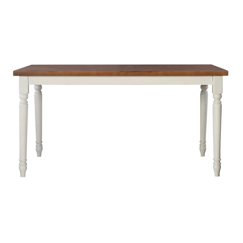 Io 60" Two Tone Solid Wood Farmhouse Dining Table