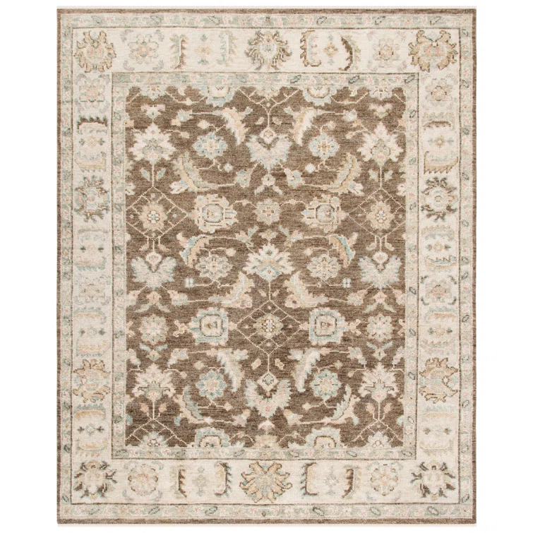 Safavieh Hand Knotted Wool/Cotton Southwestern Rug in Beige/Brown