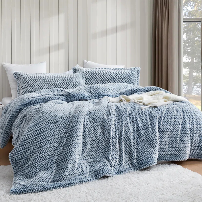 Coma Inducer Peak Of Cozy Baffle Box Stitch Chevron / Zig Zag Comforter Set
