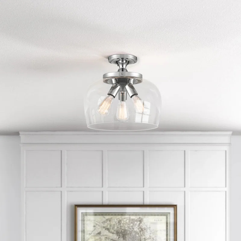 Three Posts™ Cromkill Glass Semi Flush Mount