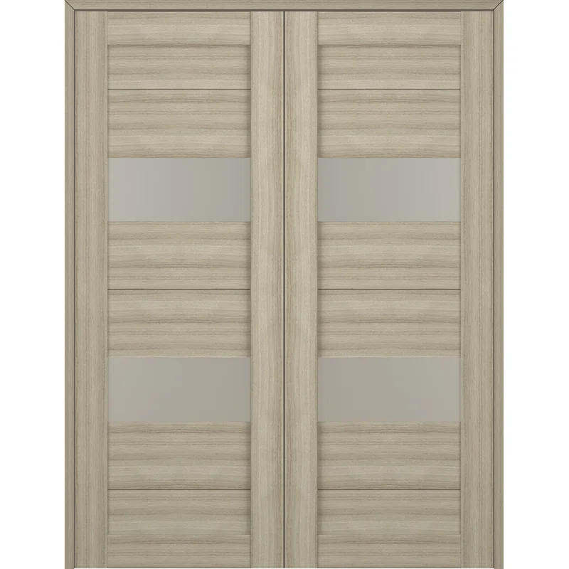 Belldinni Berta Solid Manufactured Wood and Glass Paneled Prefinished Standard Double Door