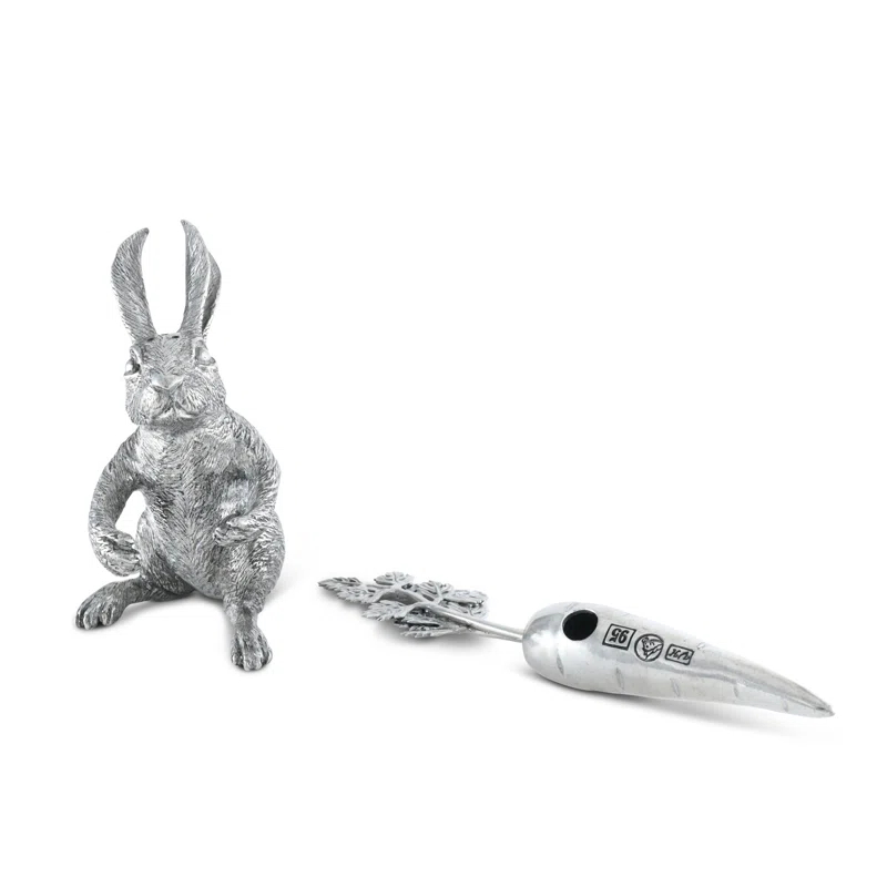 Vagabond House Garden Friends Rabbit Carrot Salt or Pepper Shaker
