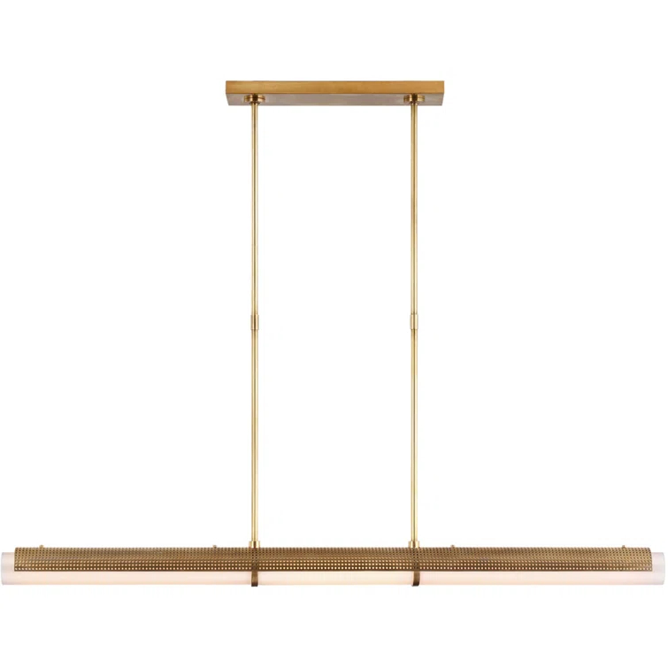 Modern Precision 50'' Brass and Crystal LED Linear Chandelier