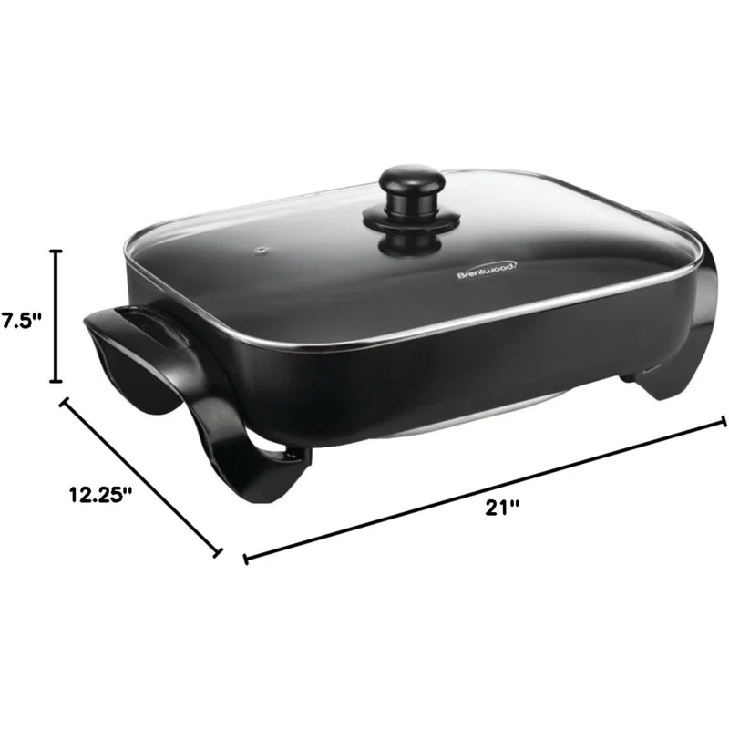 Brentwood Appliances Brentwood Appliances Non Stick Electric Skillet with Glass Lid