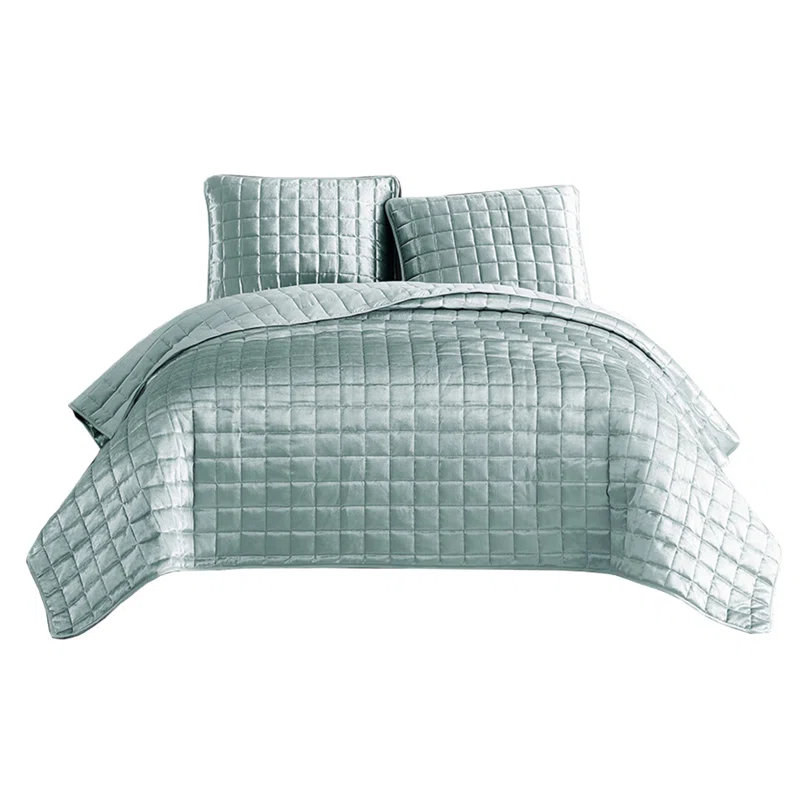Benjara Microfiber 3 Piece Coverlet Set