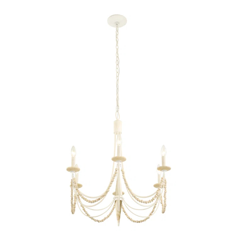 Varaluz Brentwood 6-Lt Chandelier - Country White