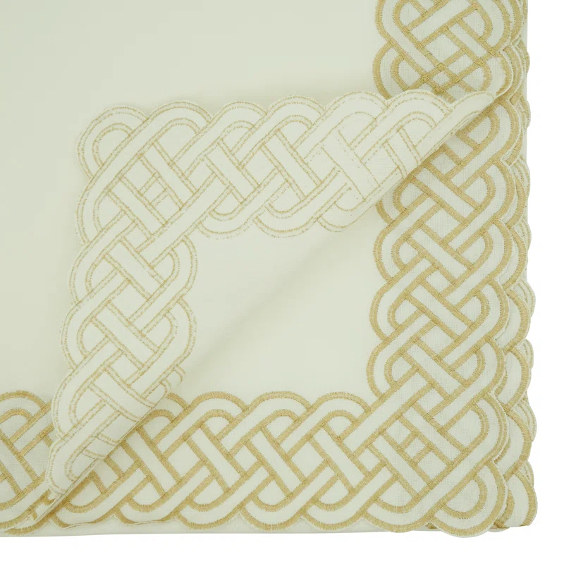 Saro Tablecloth With Braid Embroidery