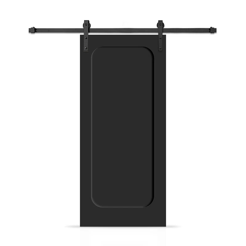 Calhome Curved 1 Panel Shaker Painted Composite Modern Interior Sliding Barn Door with Hardware Kit