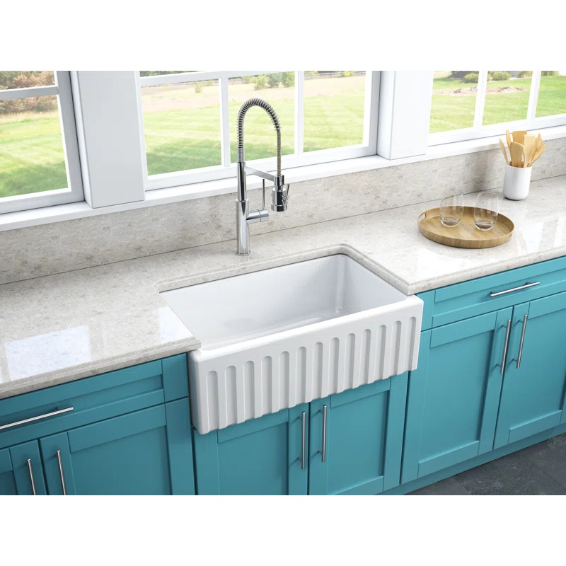 LaToscana LAT/R3018W 30'' L Farmhouse / Apron Single Bowl Fireclay Kitchen Sink