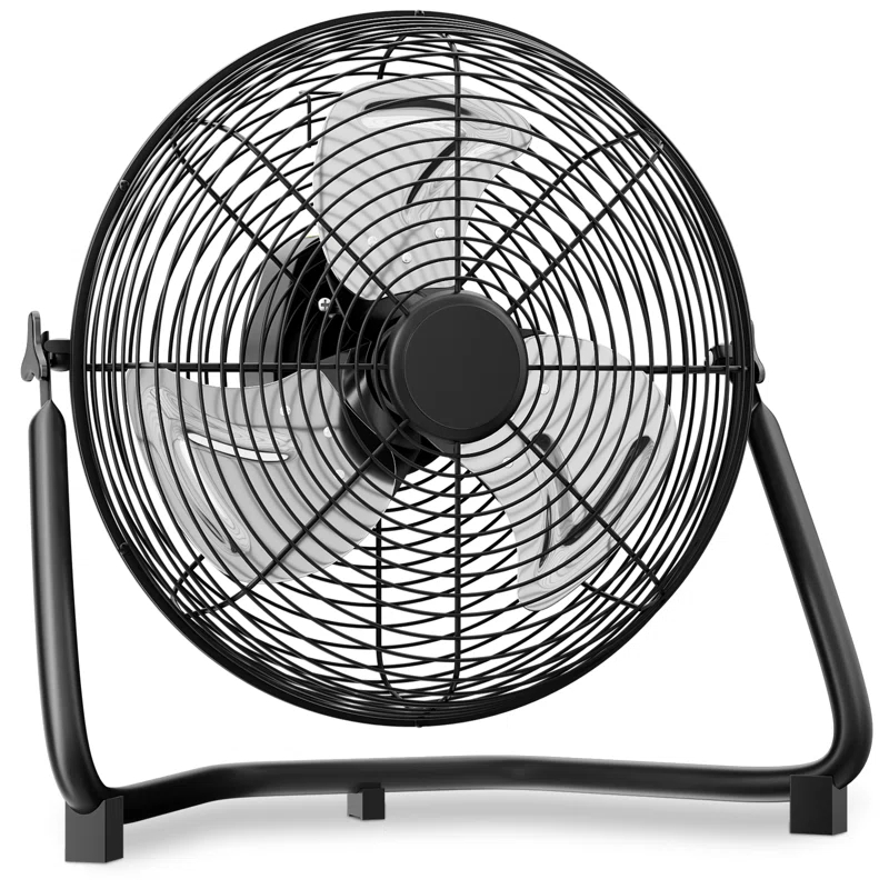 MoNiBloom 14" 3-Speed High Velocity Floor Fan, Heavy Duty Metal Industrial Cradle Floor Fan w/ Adjustable Tilt