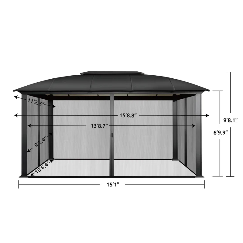 Paragon-Outdoor Siena Dome Roof Aluminum Patio Gazebo