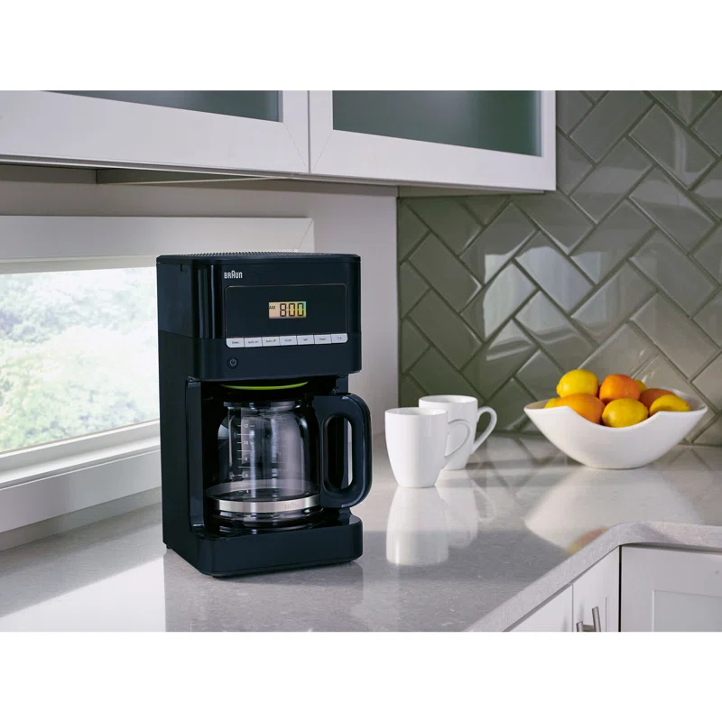Braun KF7000BK Braun BrewSense 12-Cup Drip Coffee Maker with Brew Strength Selector and Glass Carafe