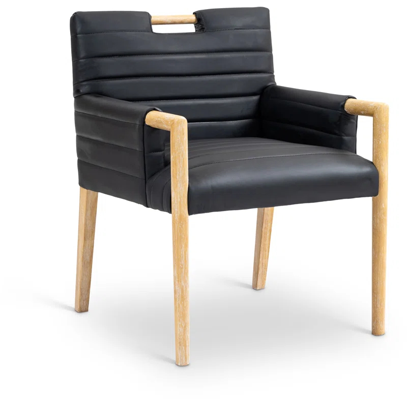 Latitude Run® Jaynia Vegan Leather Dining Arm Chair