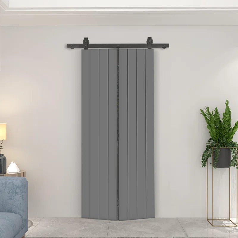 Calhome Modern Bi-Fold Barn Door with Sliding Hardware Kit