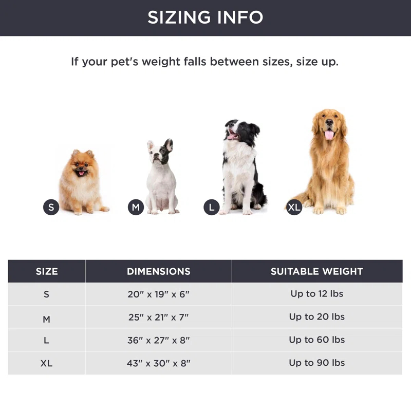 Dog Bed for Small Medium Dog 25x21x7inches Washable Pet Beds