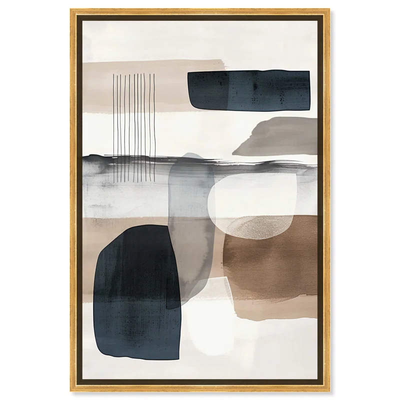 Art Remedy Shapes Abstracts " Layers Of Depth " by Art Remedy on Canvas