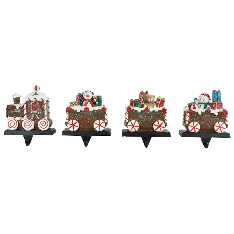 Gingerbread Train Christmas Stocking Holders