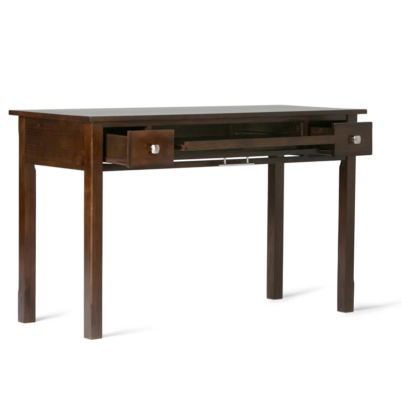 Simpli Home Avalon Solid Wood Desk with Keyboard Tray and Storage