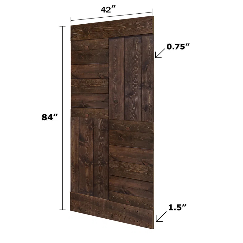 Mr. Wood Patented Product S Series DIY Sliding Barn Door With Installation Hardware Kit