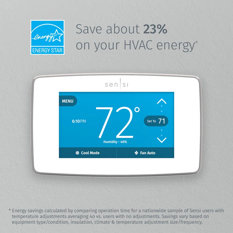 Emerson Thermostats Emerson Thermostats Smart Universally Compatible Thermostat White